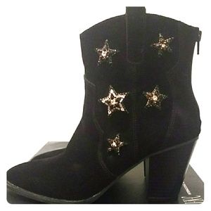 💋Crazy fun! 🖤Black star western boots!